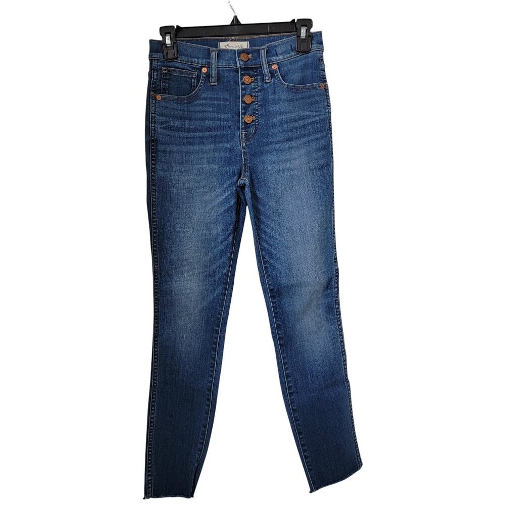 Madewell Size 25 10" High-Rise Skinny Crop Jeans. Dark Wash, Button Fly